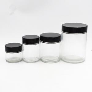 Vaso di vetro personalizzato da 2 once Contenitore per bambini Barattolo di vetro nero a bocca larga