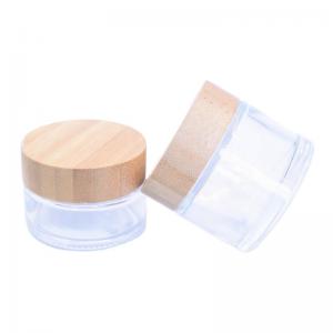 vaso di vetro in legno resistente ai bambini con tappo in legno per cosmetici - Safecare