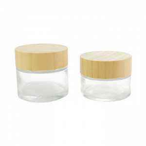 Confezione cosmetica di vendita calda barattolo di crema di vetro con coperchio in legno - Safecare