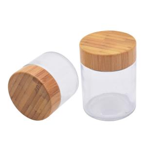 Barattolo per alimenti in vetro resistente ai bambini con coperchio in legno di bambù - Safecare