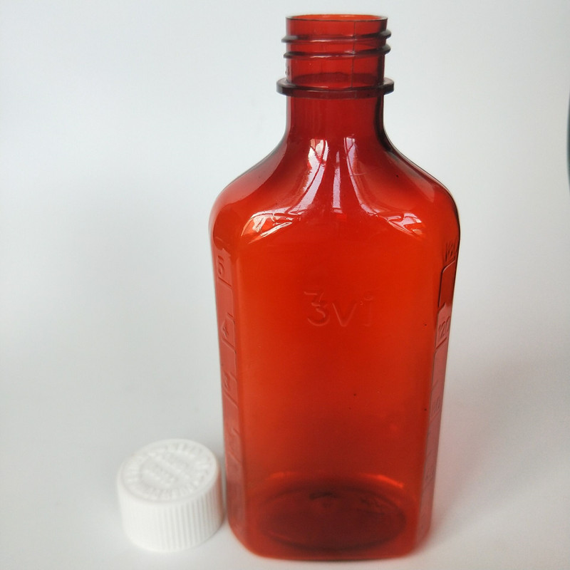 6oz 180 ml bottiglia di pet medico sciroppo d'ambra con misurino